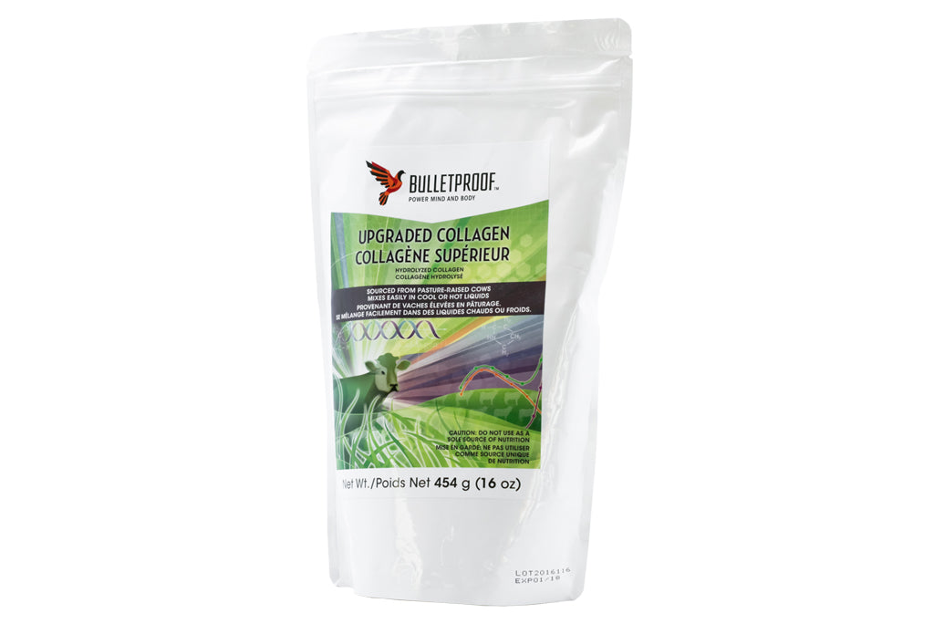 A unique combination of amino acids in concentrated levels that promotes rapid re-production of blood cells for healing and conditioning, especially for bone and joint health care.  Facilitates the action of insulin, lowers blood sugar, stops free radical damage, reduces inflammation, promotes sleep, cell protective, anti-aging. Grass-fed CollaGelatin provides twice as much collagen protein as plain gelatin.